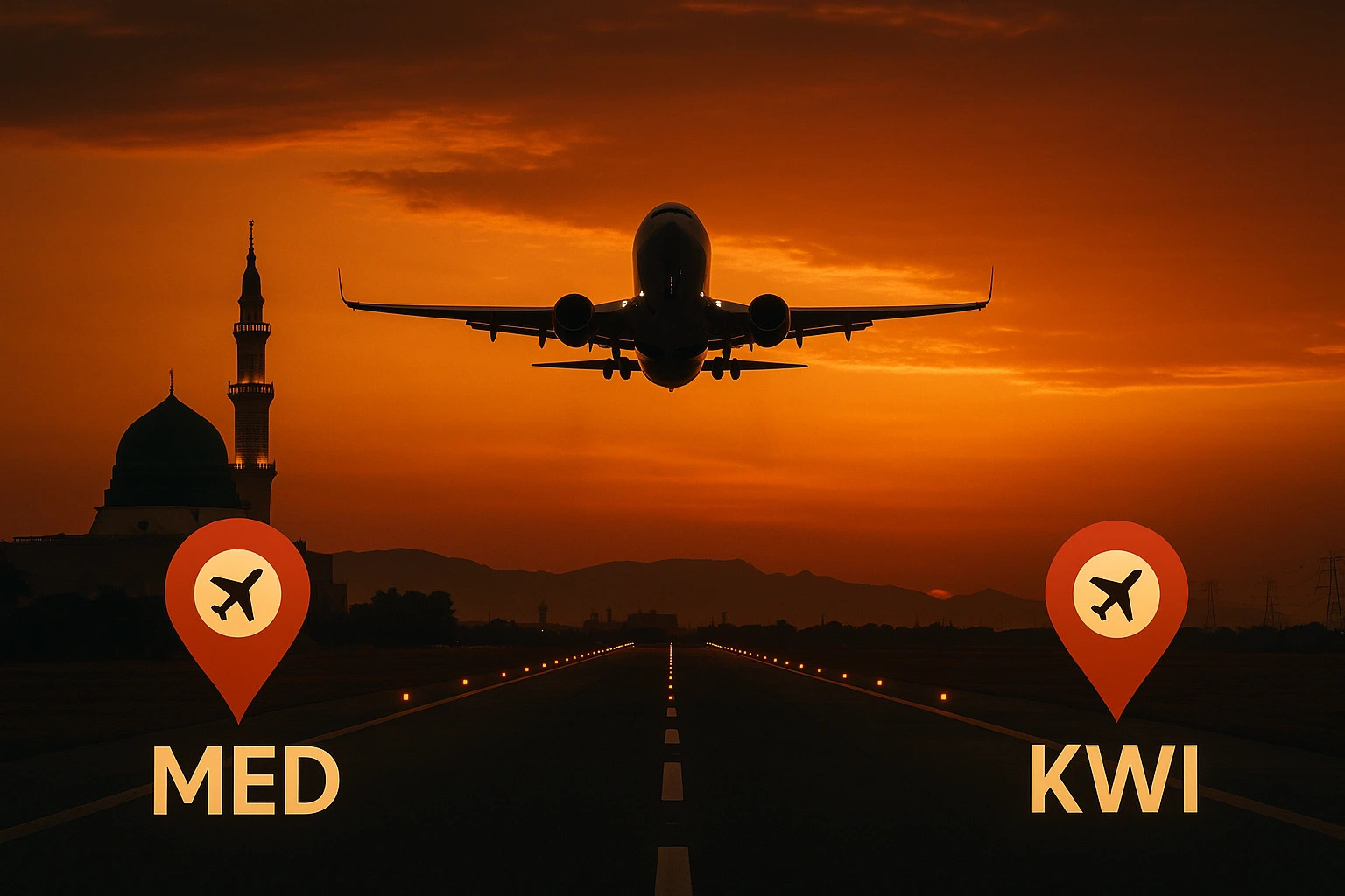 حجز طيران من المدينة إلى الكويت