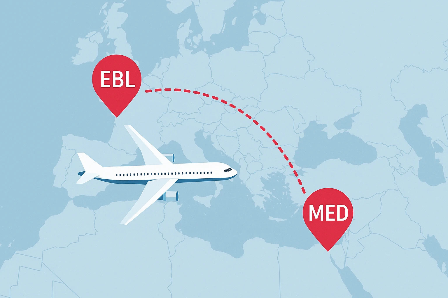 حجز طيران من أربيل إلى المدينة المنورة
