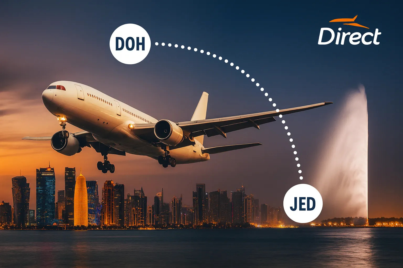 حجز طيران من الدوحة إلى جدة