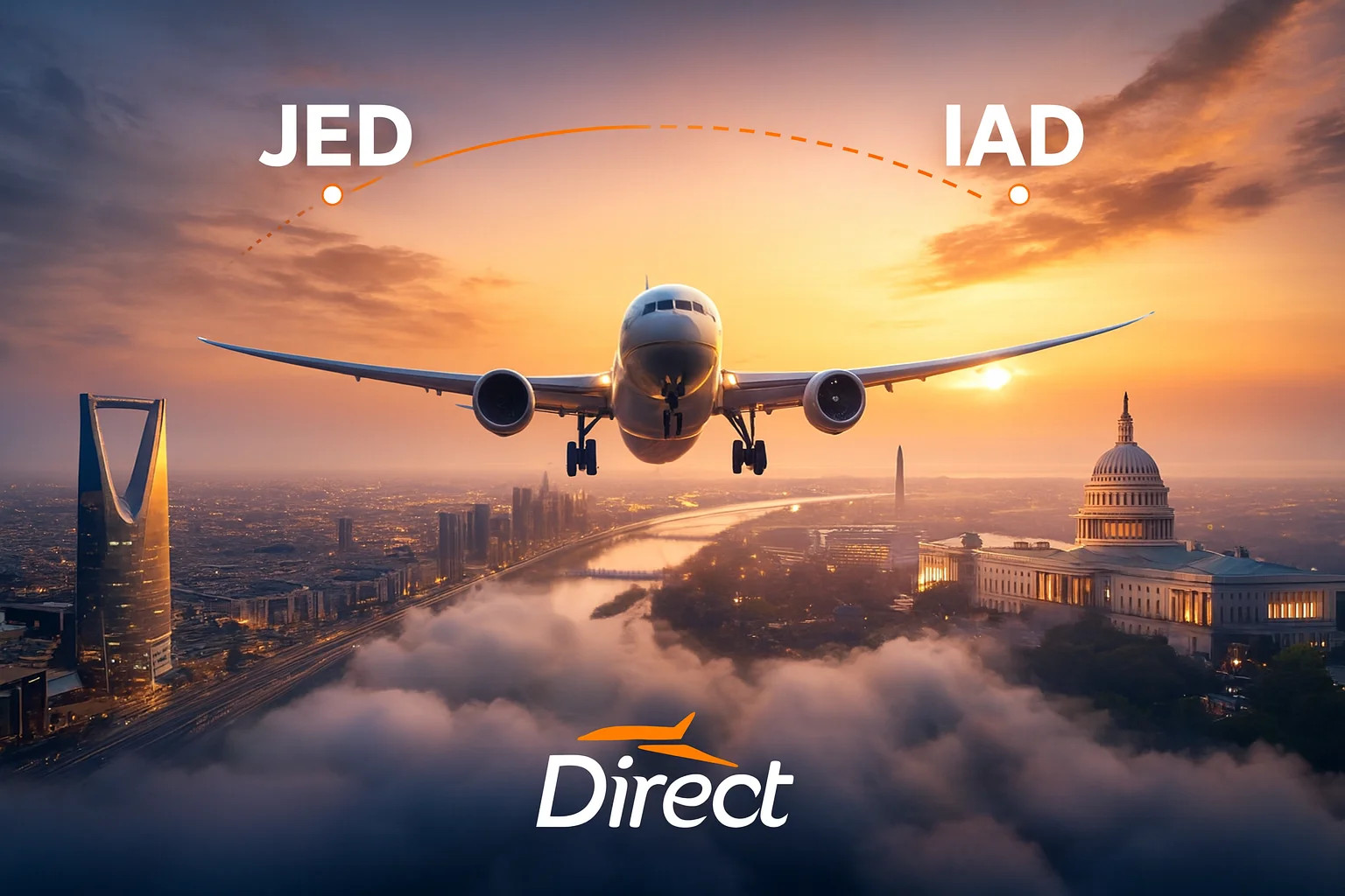 حجز طيران من جدة إلى واشنطن