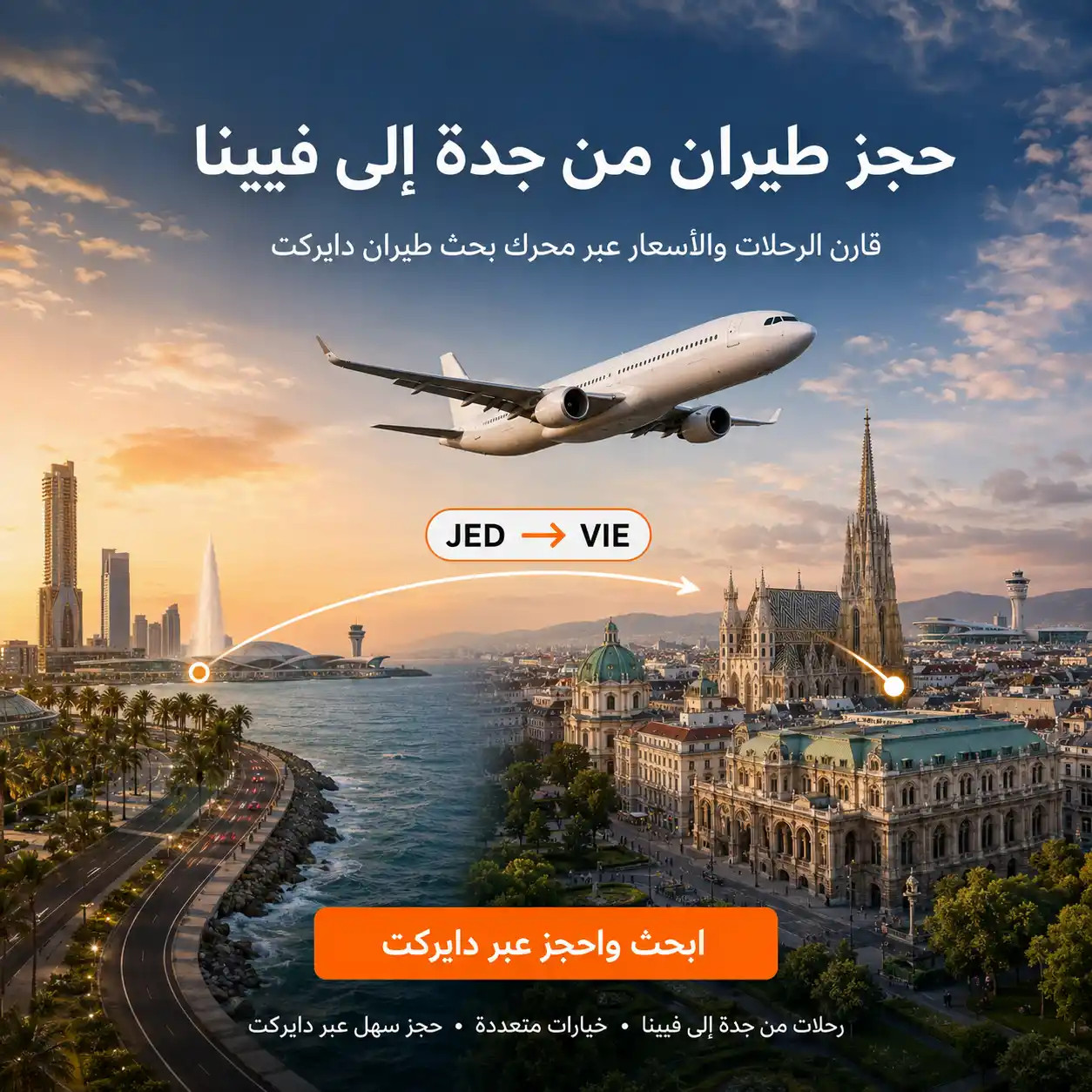 حجز طيران من جدة إلى فيينا