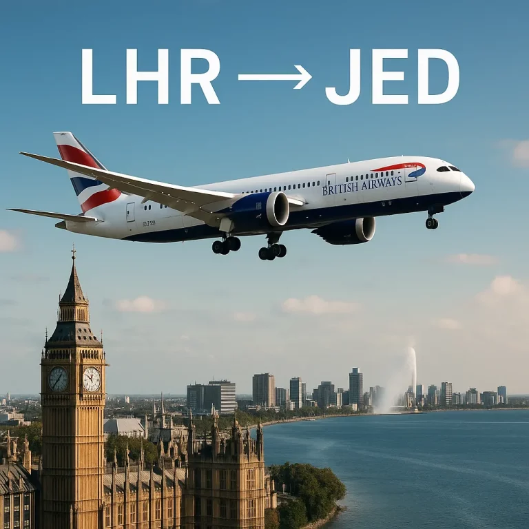 حجز طيران من لندن إلى جدة