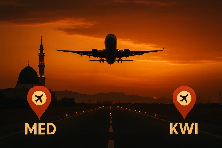 حجز طيران من المدينة إلى الكويت