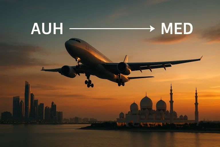 حجز طيران من ابوظبي إلى المدينة